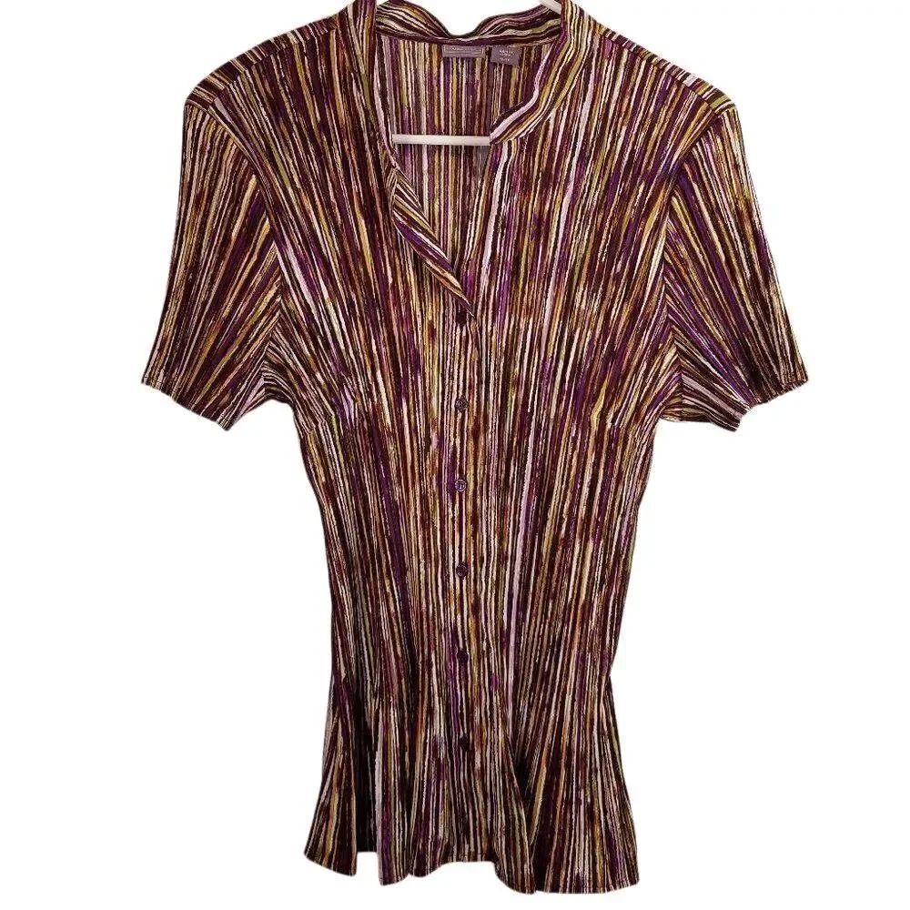 Laura Scott pleated stretch blouse XL